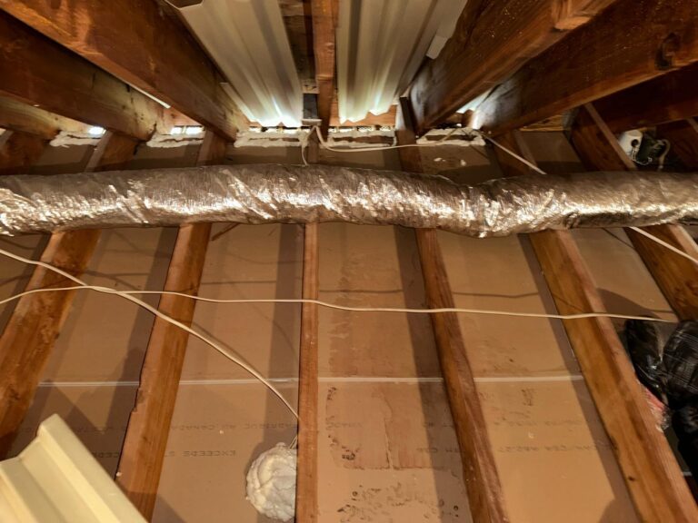 attic air sealing beneath flex duct