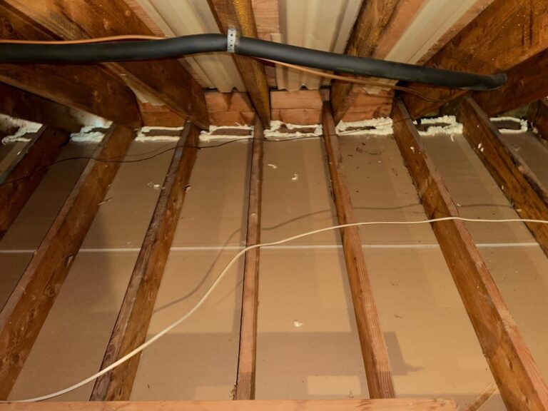 attic top plate foam air sealing