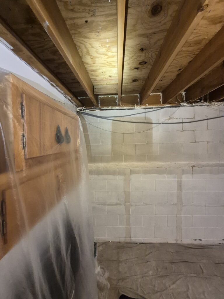 basement joists and protected wall area