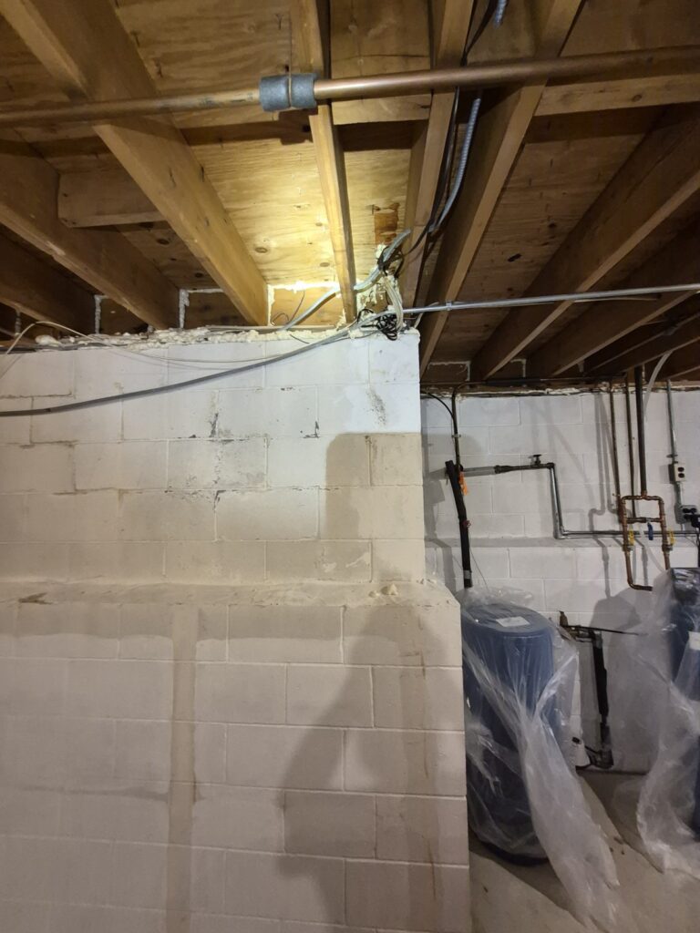 basement rim joist work area