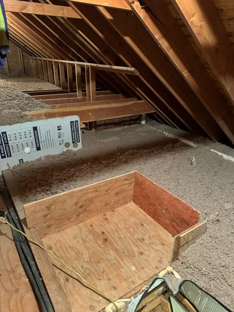 blown in attic insulation around access opening nj
