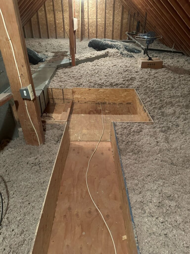 cellulose insulation around attic access