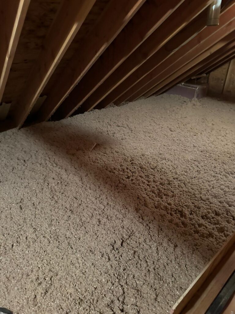 cellulose insulation beside attic walkway nj