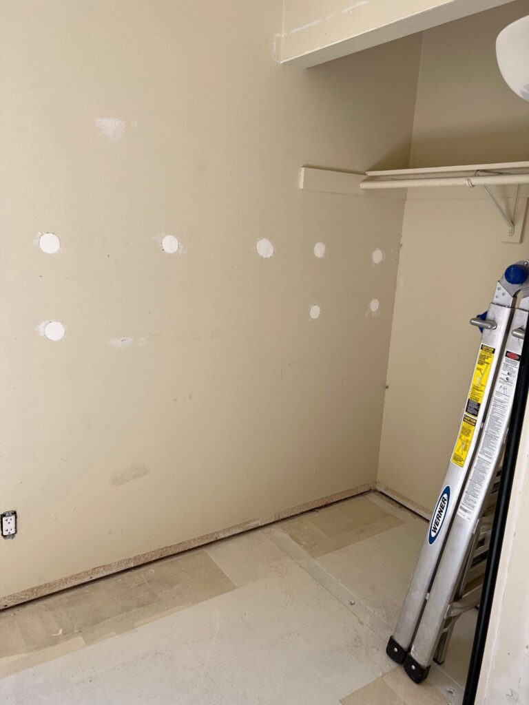 closet wall insulation patched access holes nj