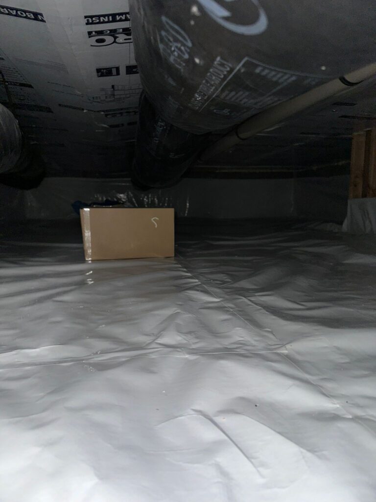 crawl space floor liner below insulated ducts nj