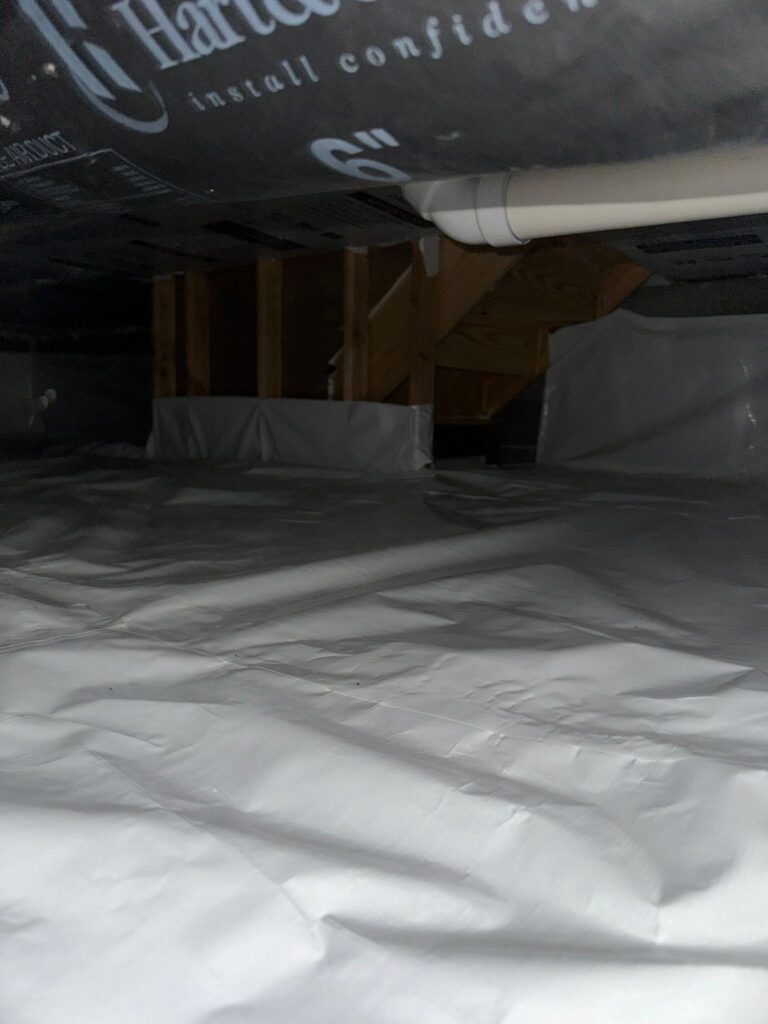crawl space vapor barrier around support posts nj