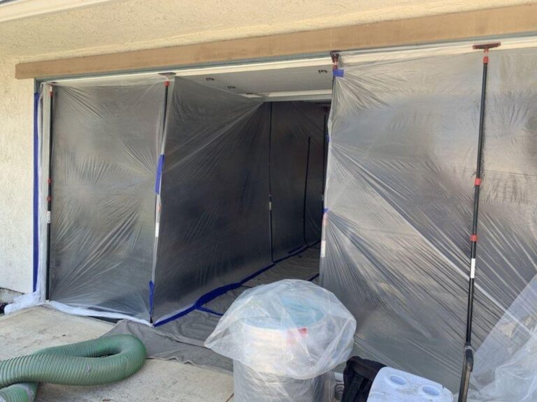 garage entrance dust containment for insulation work nj