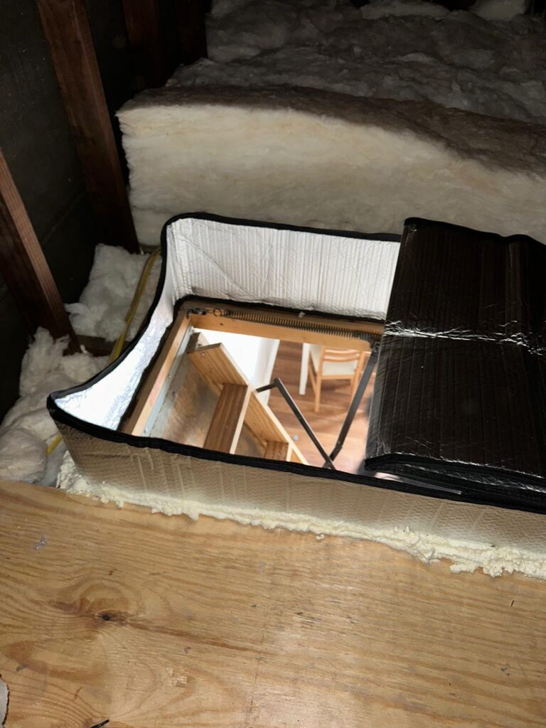 insulated attic stair cover open nj