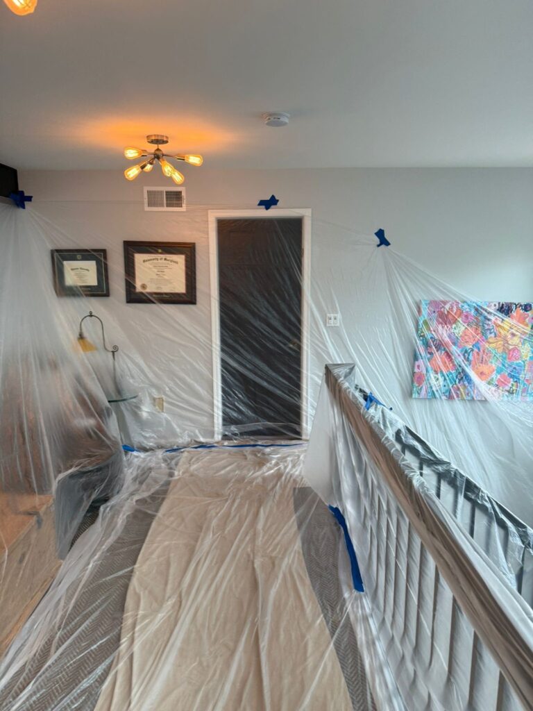 upstairs hallway floor and wall protection